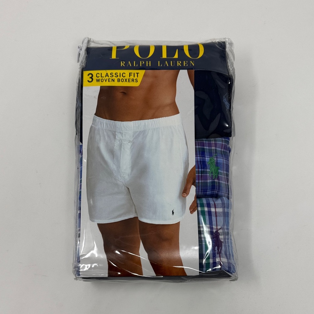 Polo Ralph Lauren 3 Pack Classic Fit Woven Boxers, Small